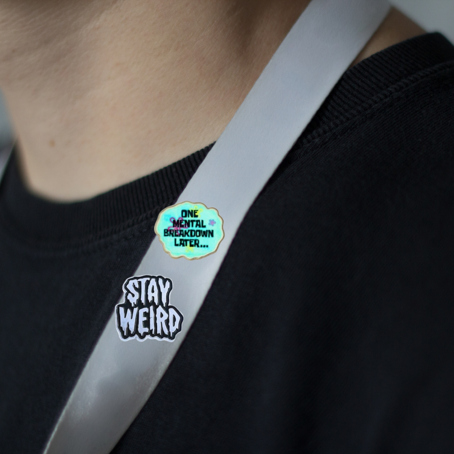 Stay Weird Enamel Pin - for Backpacks, Lanyards, Bags, Hats, Lapel - Novelty Button