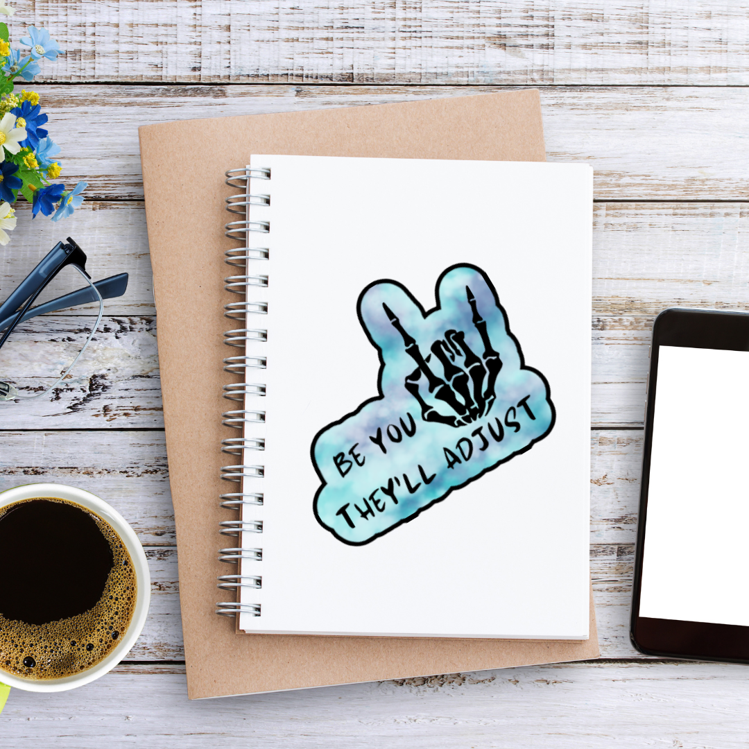 Be You They’ll Adjust Skeleton Horns Sticker