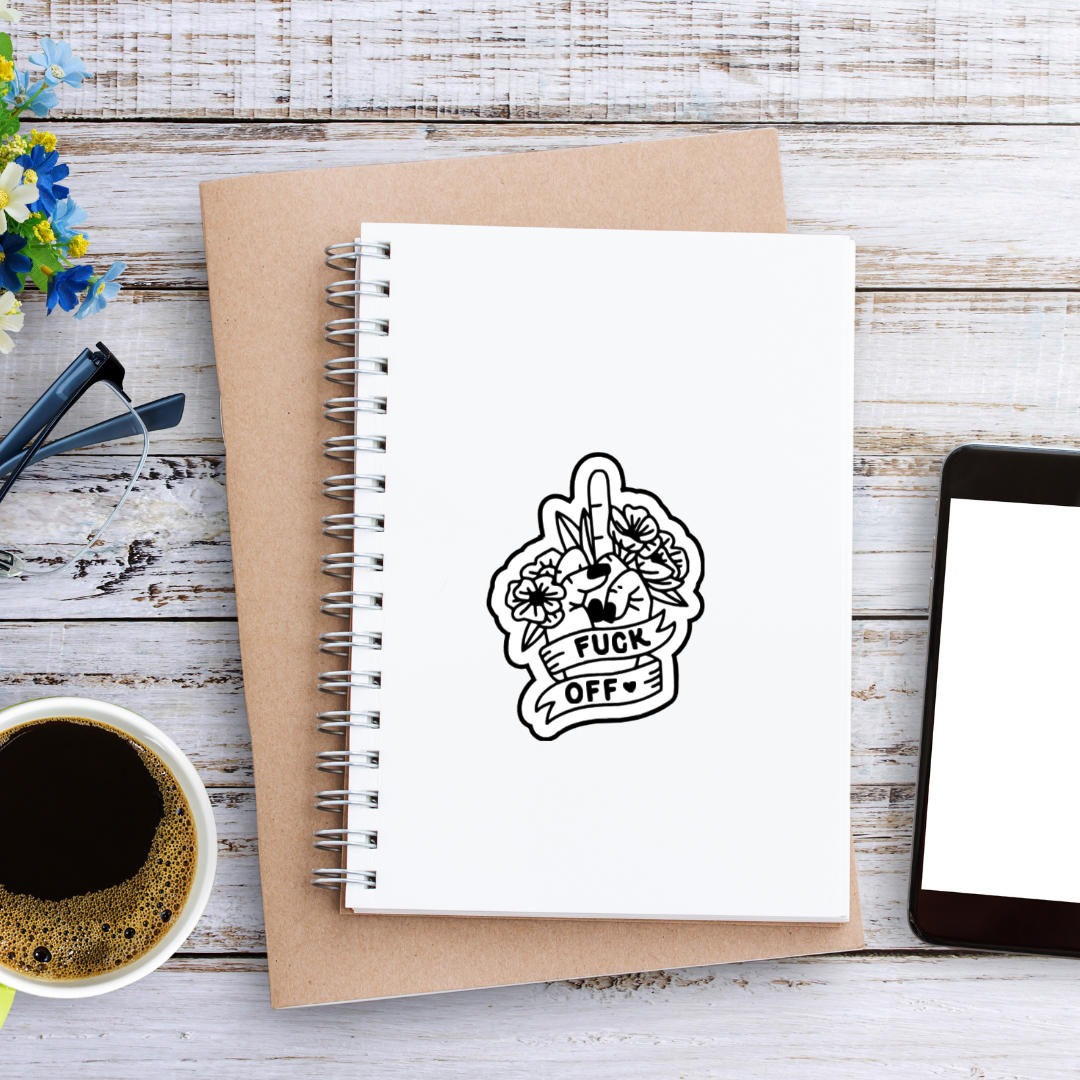 Floral Middle Finger Sticker