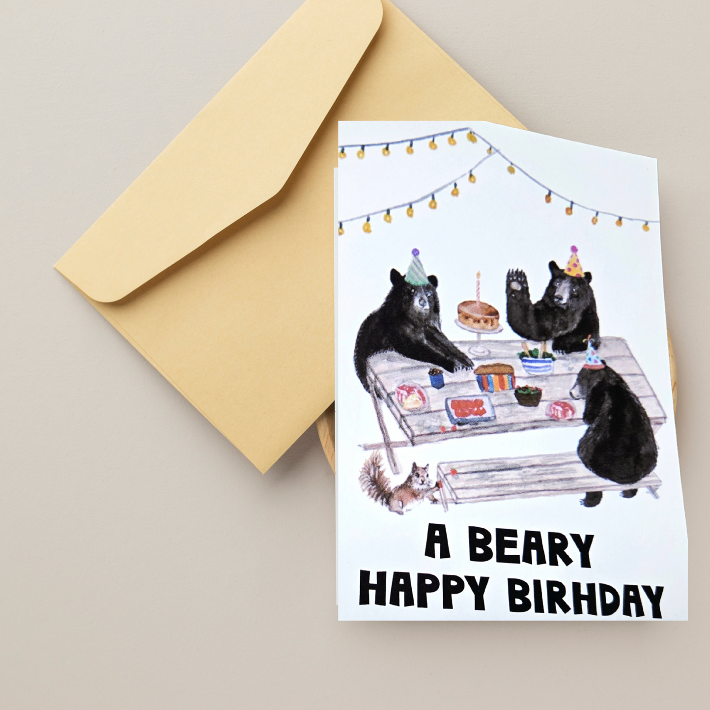 Funny Birthday Card -A Beary Happy Birthday - Pun - Dad Joke