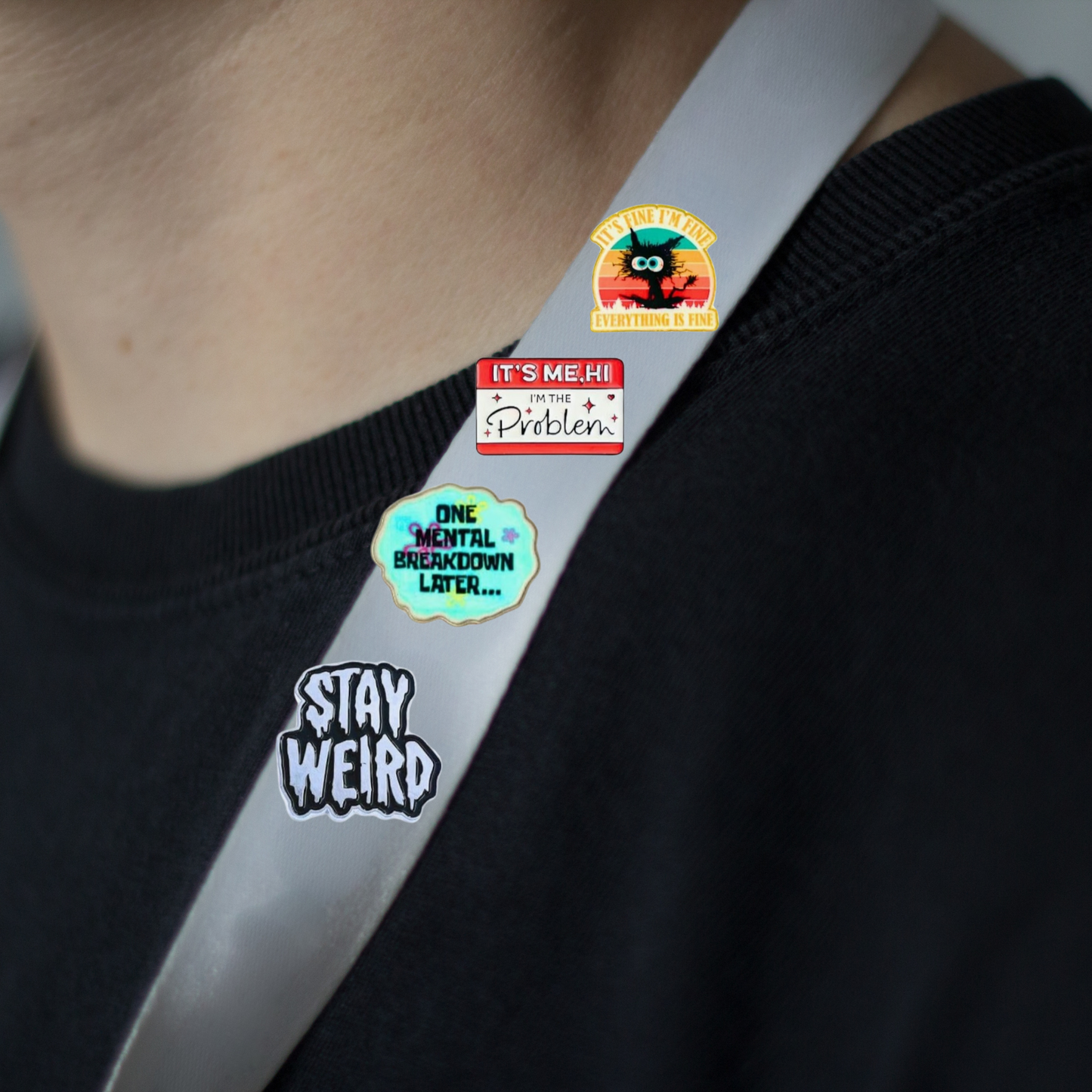 It's Fine, I'm Fine, Everything is Fine Enamel Pin - for Backpacks, Lanyards, Bags, Hats, Lapel - Novelty Button