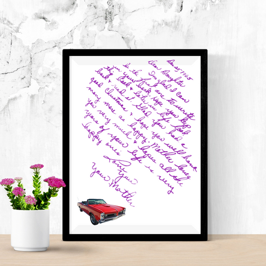 Custom Memorial Sign with Handwritten Note or Signature