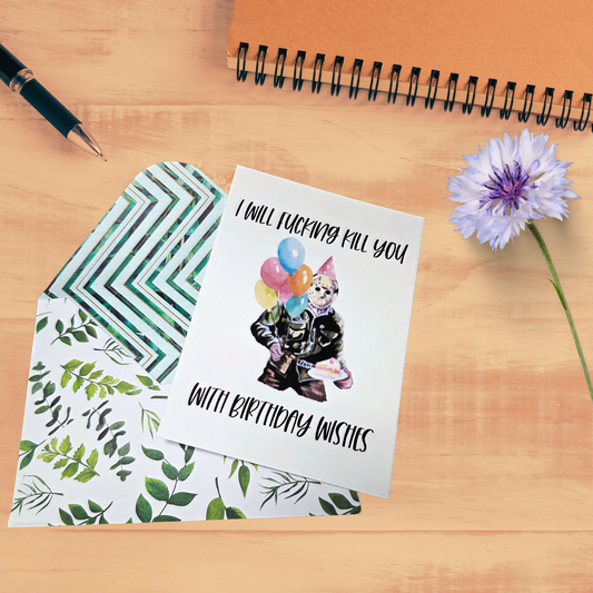 Funny Birthday Card - I Will Kill You with Birthday Wishes - Jason Voorheis - Horror Birthday Cards
