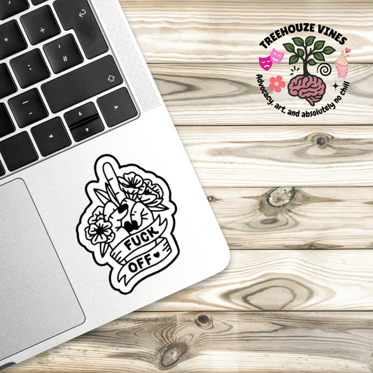 Floral Middle Finger Sticker