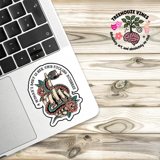 Her Body, Her Business Feminism Sticker
