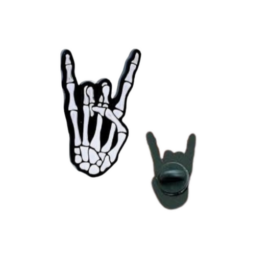 Skeleton Horns Enamel Pin - for Backpacks, Lanyards, Bags, Hats, Lapel - Novelty Button