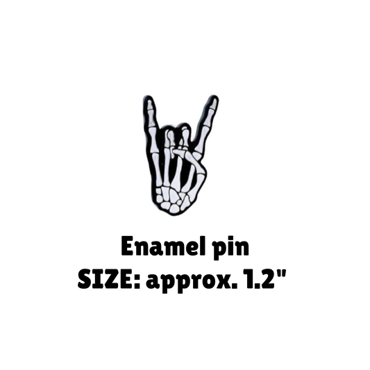 Skeleton Horns Enamel Pin - for Backpacks, Lanyards, Bags, Hats, Lapel - Novelty Button