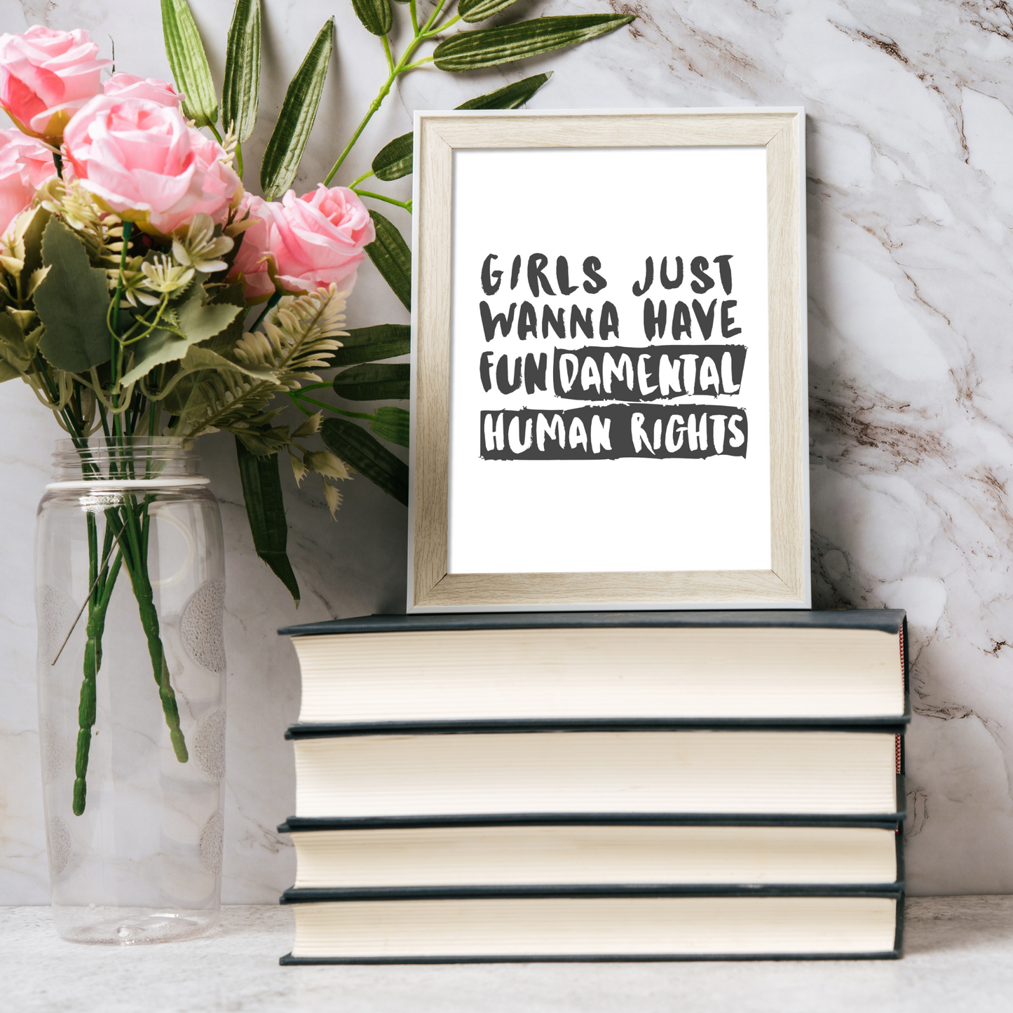 Girls Just Wanna Have Fundamental Human Rights – Feminist Vinyl Decal