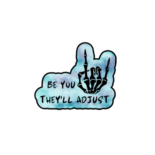 Be You They’ll Adjust Skeleton Horns Sticker